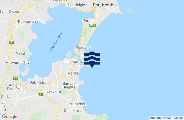 Mappa delle maree di Windang Island, Australia