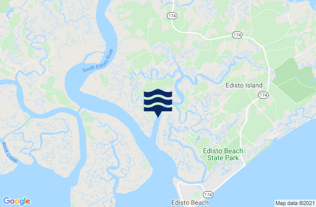 Mappa delle maree di Windsor Plantation Russel Creek, United States