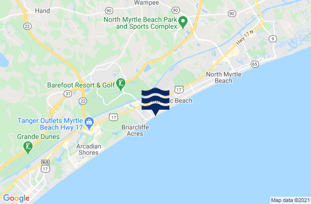 Mappa delle maree di Windy Hill Beach, United States