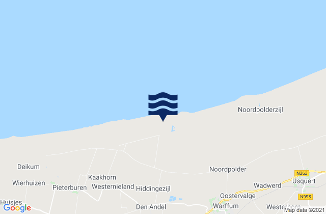 Mappa delle maree di Winsum, Netherlands
