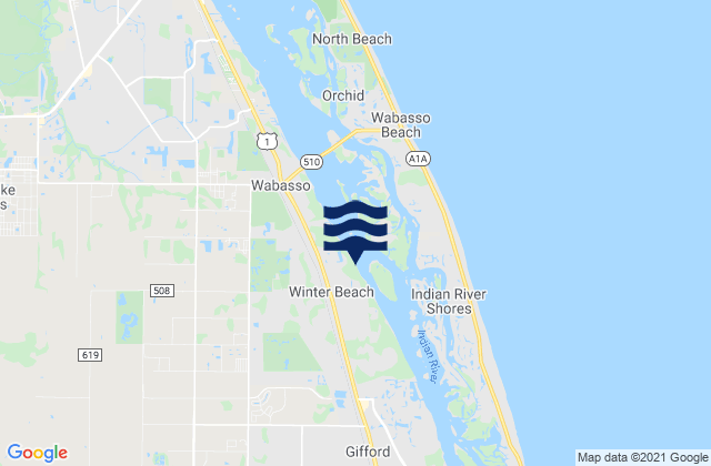 Mappa delle maree di Winter Beach, United States