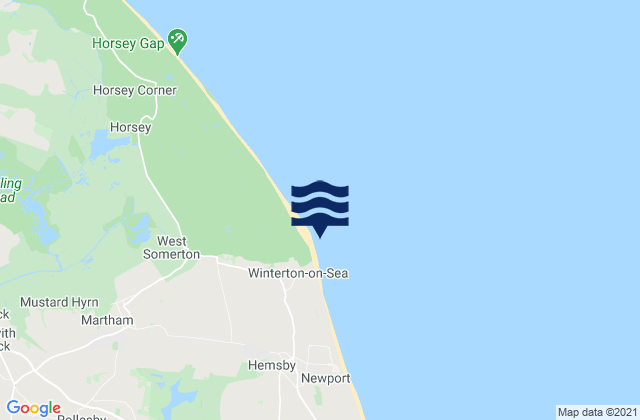 Mappa delle maree di Winterton-on-Sea Beach, United Kingdom