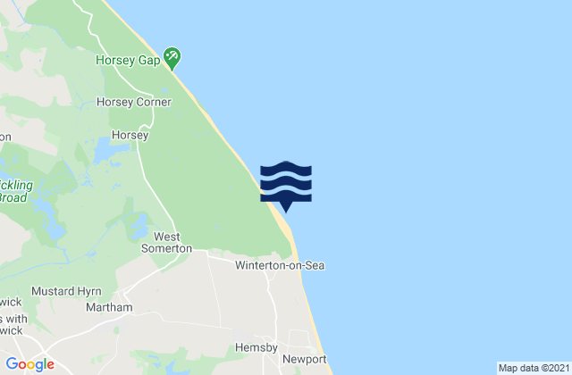 Mappa delle maree di Winterton-on-Sea, United Kingdom