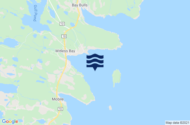 Mappa delle maree di Witless Bay, Canada