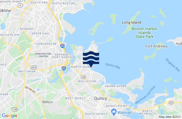 Mappa delle maree di Wollaston Beach Quincy Shore Reservation, United States