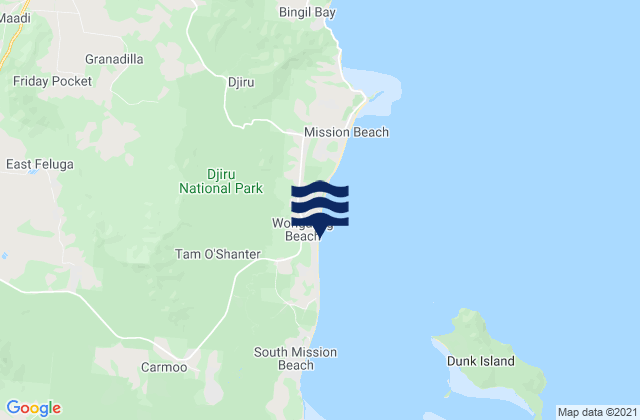 Mappa delle maree di Wongaling Beach, Australia