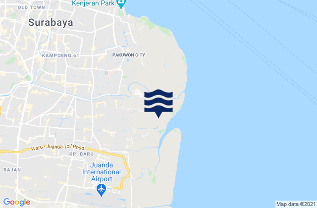 Mappa delle maree di Wonorejo, Indonesia