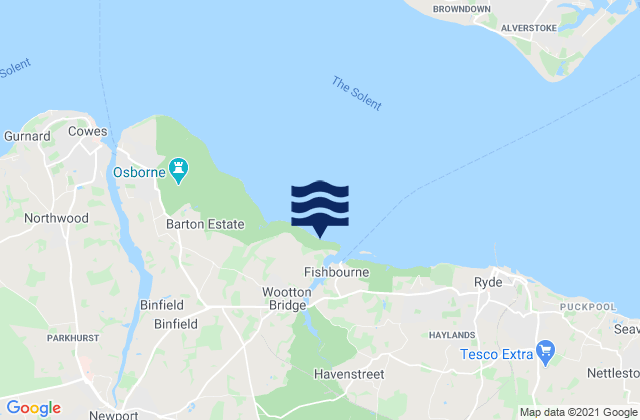 Mappa delle maree di Wood Bay Beach, United Kingdom