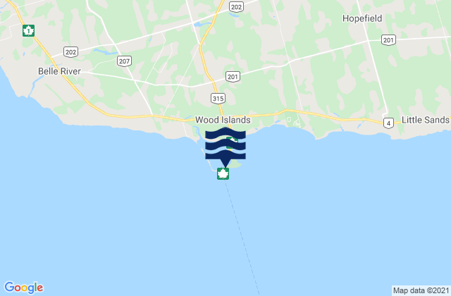 Mappa delle maree di Wood Islands, Canada