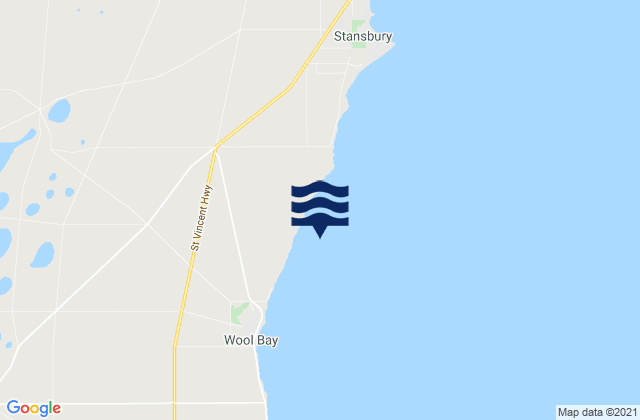 Mappa delle maree di Wool Bay, Australia