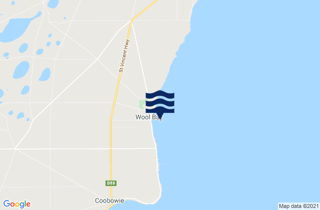 Mappa delle maree di Wool Bay, Australia