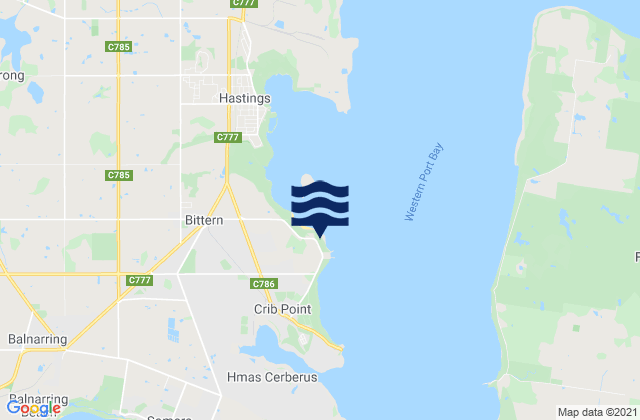 Mappa delle maree di Woolley Beach, Australia