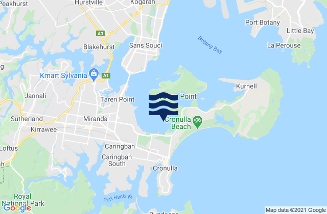 Mappa delle maree di Woolooware Bay, Australia