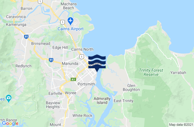 Mappa delle maree di Woree, Australia