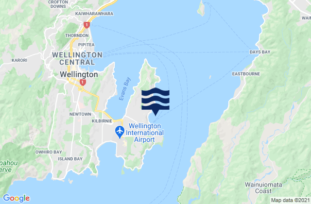 Mappa delle maree di Worser Bay, New Zealand