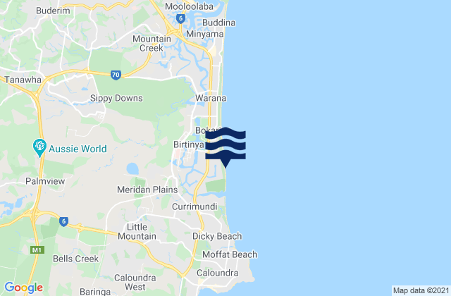 Mappa delle maree di Wurtulla, Australia