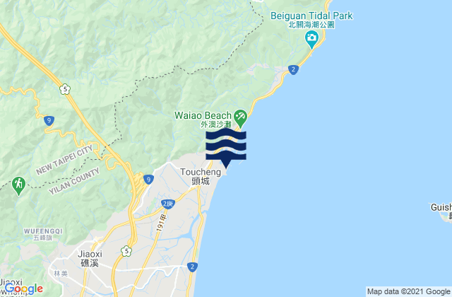 Mappa delle maree di Wushi, Taiwan
