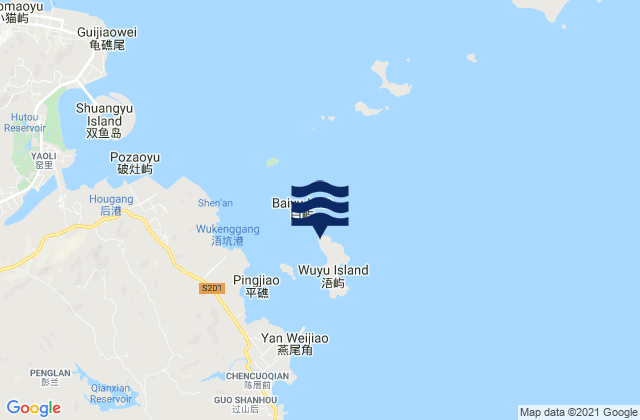 Mappa delle maree di Wuyucun, China