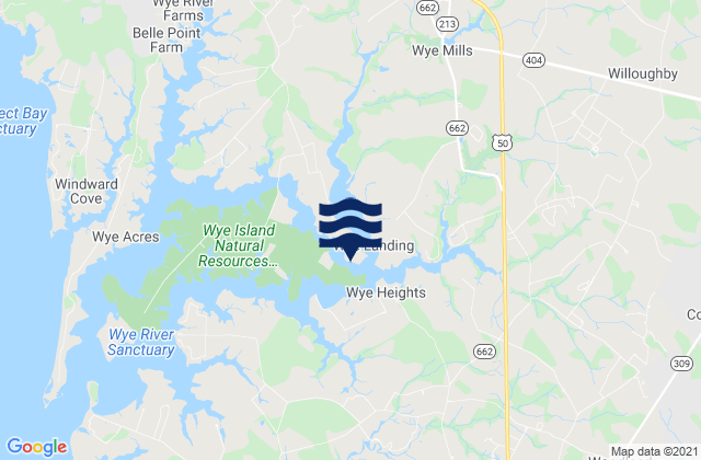 Mappa delle maree di Wye Landing, United States