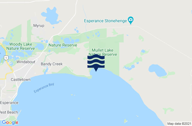 Mappa delle maree di Wylie Bay, Australia