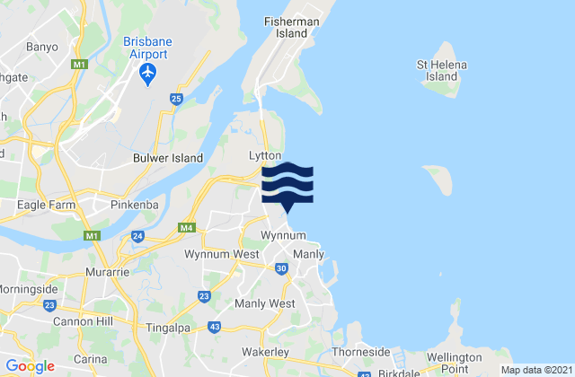 Mappa delle maree di Wynnum, Australia