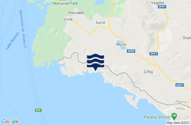 Mappa delle maree di Xarrë, Albania