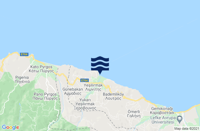 Mappa delle maree di Xeróvounos, Cyprus