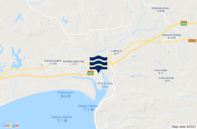 Mappa delle maree di Xinzhou, China