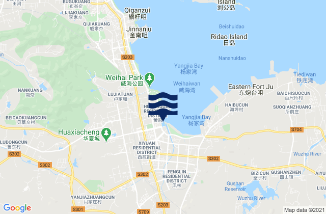 Mappa delle maree di Xiyuan, China