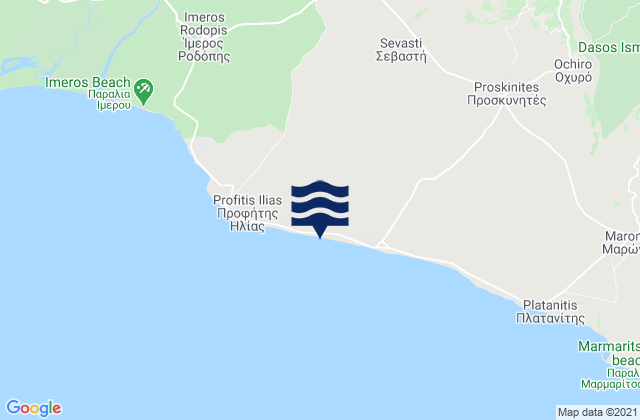 Mappa delle maree di Xylaganí, Greece