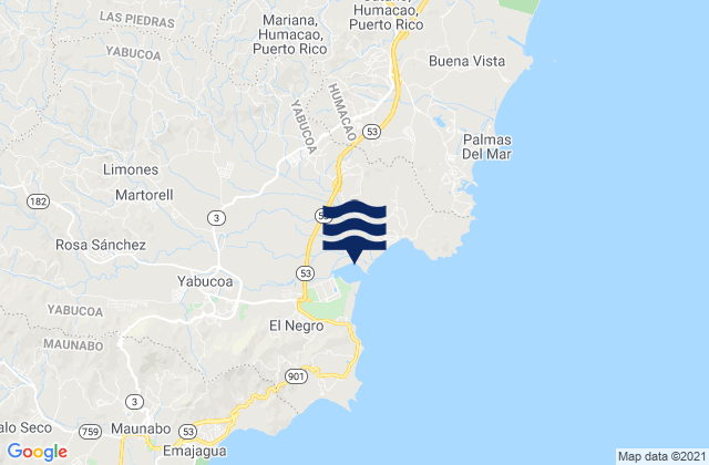 Mappa delle maree di Yabucoa Harbor, Puerto Rico