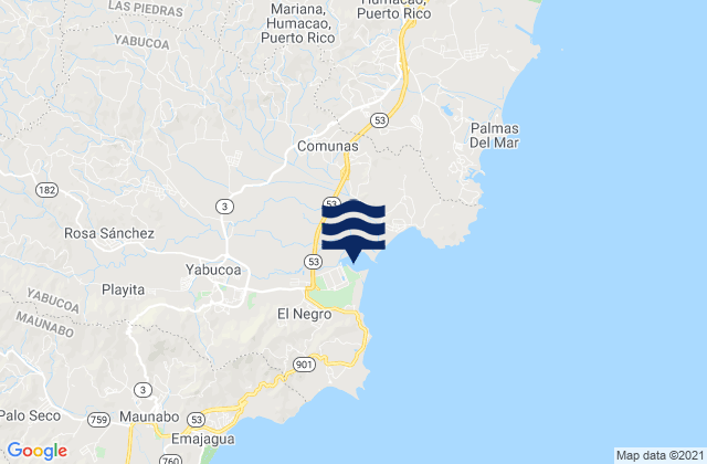 Mappa delle maree di Yabucoa, Puerto Rico