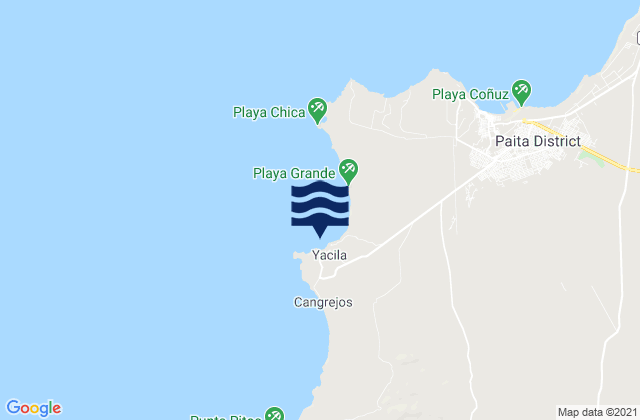 Mappa delle maree di Yacila, Peru