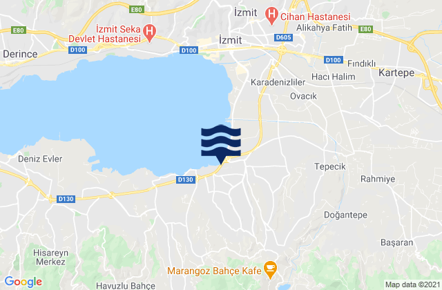 Mappa delle maree di Yakacık, Turkey