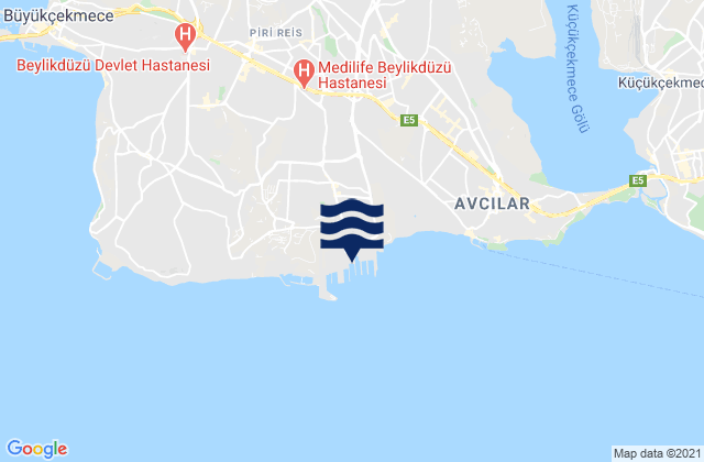 Mappa delle maree di Yakuplu, Turkey