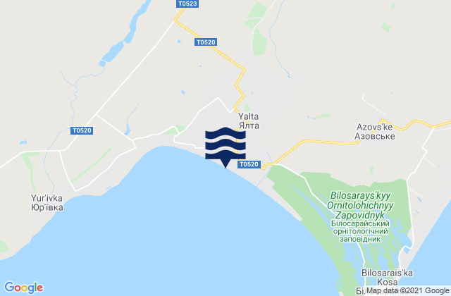 Mappa delle maree di Yalta, Ukraine