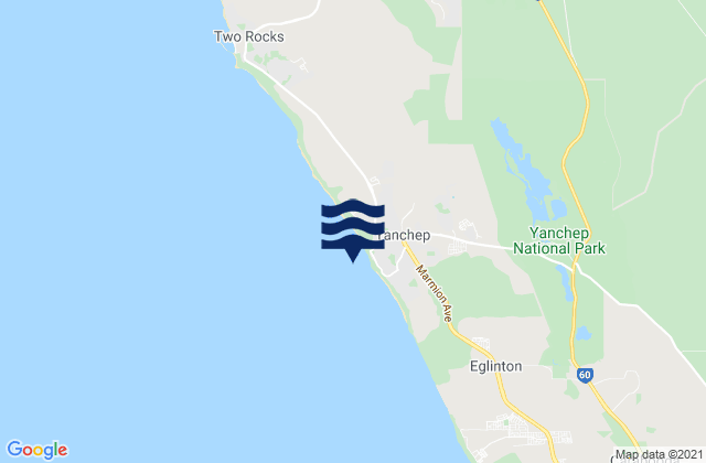 Mappa delle maree di Yanchep Beach, Australia