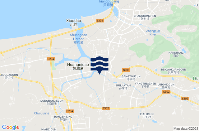Mappa delle maree di Yangting, China
