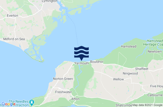 Mappa delle maree di Yarmouth Beach, United Kingdom