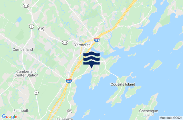 Mappa delle maree di Yarmouth, United States