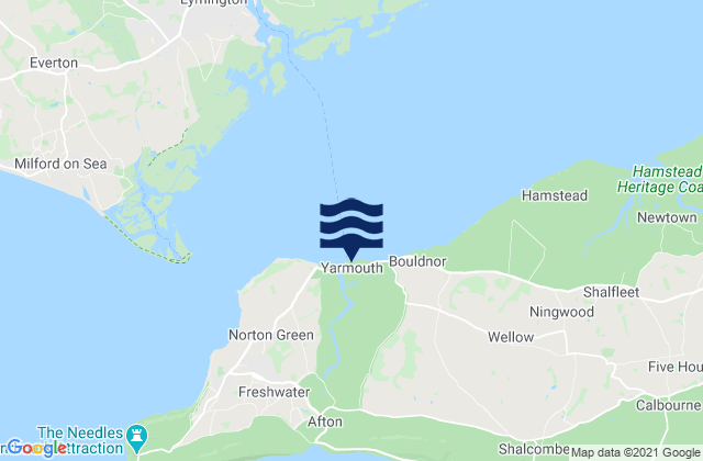 Mappa delle maree di Yarmouth, United Kingdom
