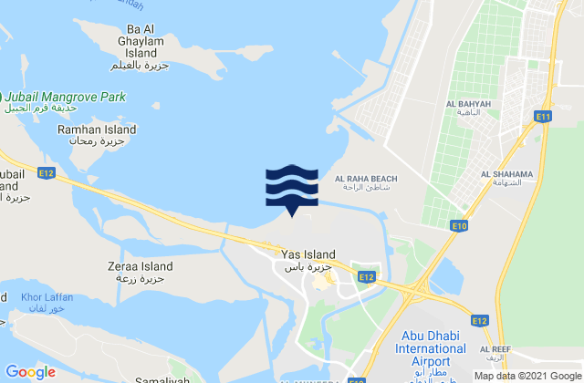 Mappa delle maree di Yas Island, United Arab Emirates