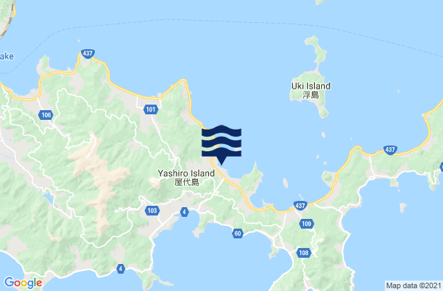 Mappa delle maree di Yashiro Jima, Japan