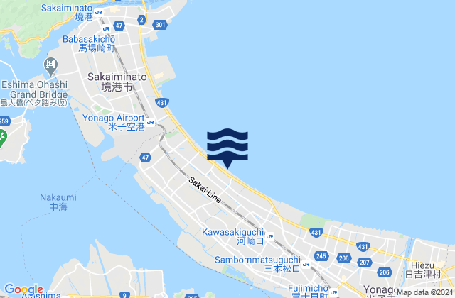 Mappa delle maree di Yasugi Shi, Japan