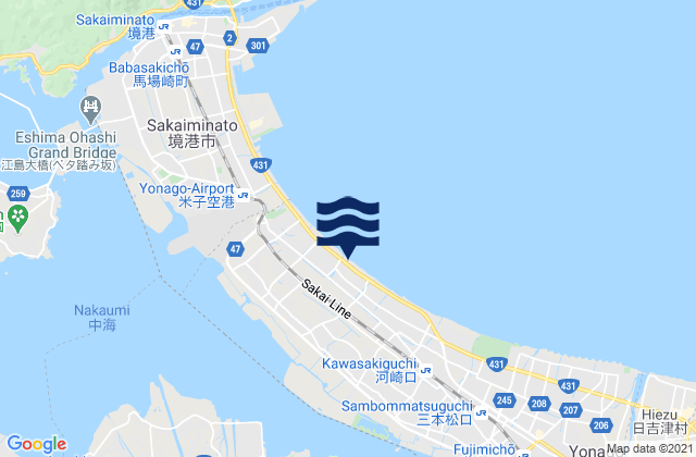 Mappa delle maree di Yasugichō, Japan