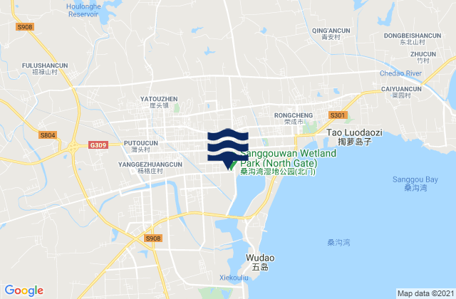 Mappa delle maree di Yatou, China