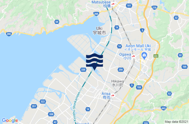 Mappa delle maree di Yatsushiro-gun, Japan