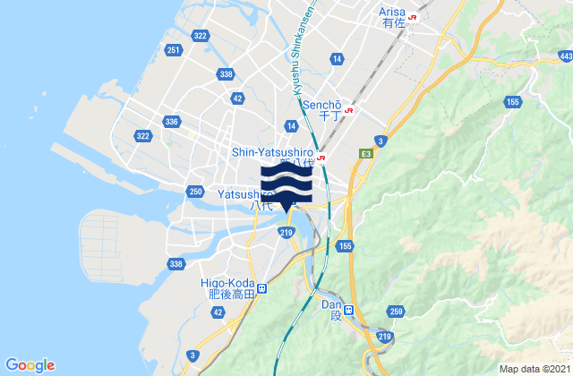 Mappa delle maree di Yatsushiro Shi, Japan