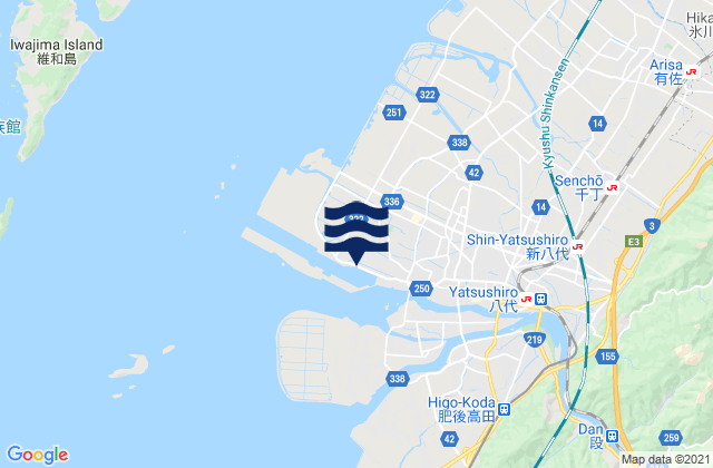 Mappa delle maree di Yatusiro, Japan