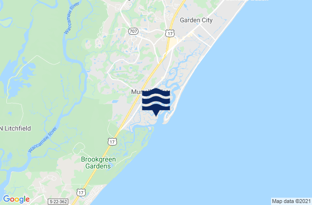 Mappa delle maree di Yauhannah Bridge, United States